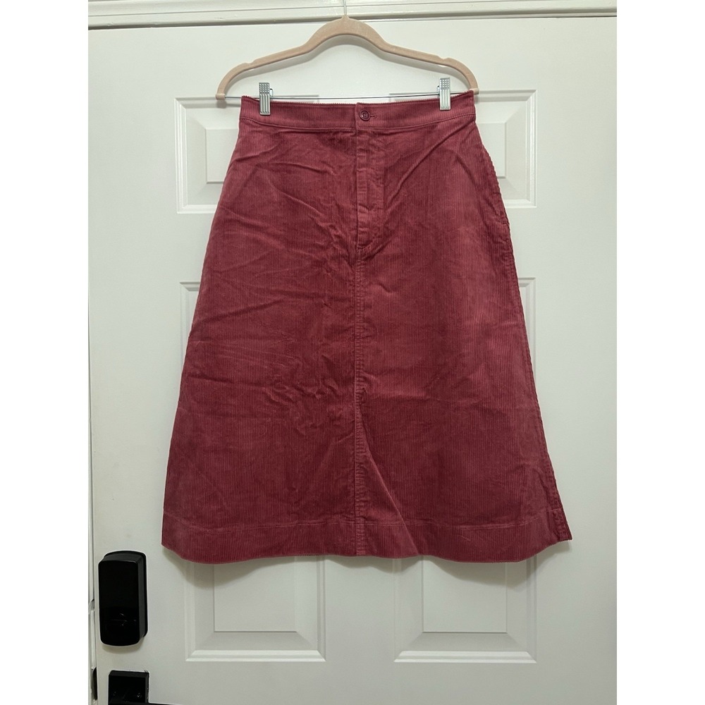 Uniqlo Size 10 Pink A Line Corduroy Knee Length Skirt Casual Office Wear